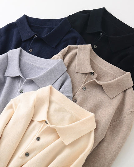 Men's Clothing Polo Collar Pullover Bottoming Shirt