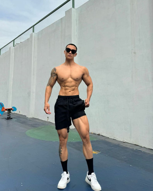 Ice Silk Quick-drying Double-layer Shorts For Men