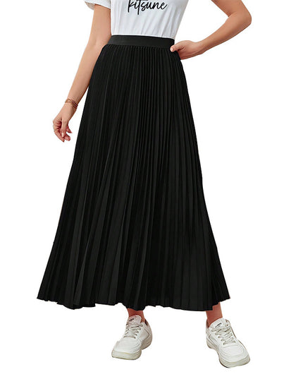 Skirt New Elegant Pleated Puffy Umbrella Skirt Polyester Skirt For Women