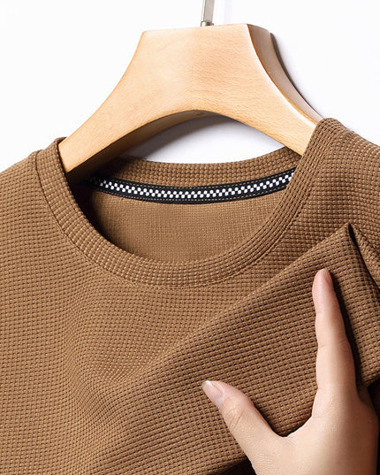 Summer Solid Color Men's Polyester Round Neck T-shirt