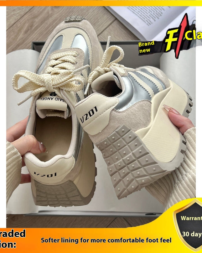 Versatile Platform Thick Bottom Shoes Retro Women's Dad Shoes