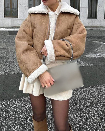 Women's Short Zipper Thermal Coat