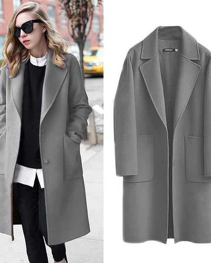 Autumn And Winter Reversible Woolen Coat Women