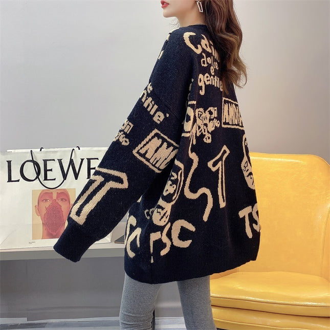 Korean Style Loose Loose Slimming Pullover Sweater