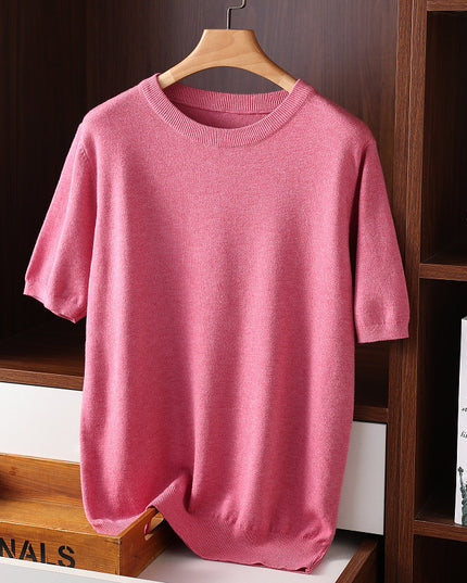 Summer Short Sleeve Men's Round Neck Thin Casual T-shirt Knitwear
