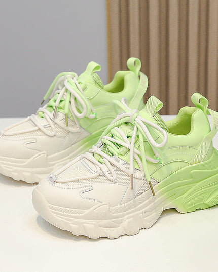 Green Contrast Gradient Ins Sneakers