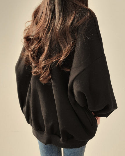 Idle Style Casual Loose Retro Sweater Coat For Women