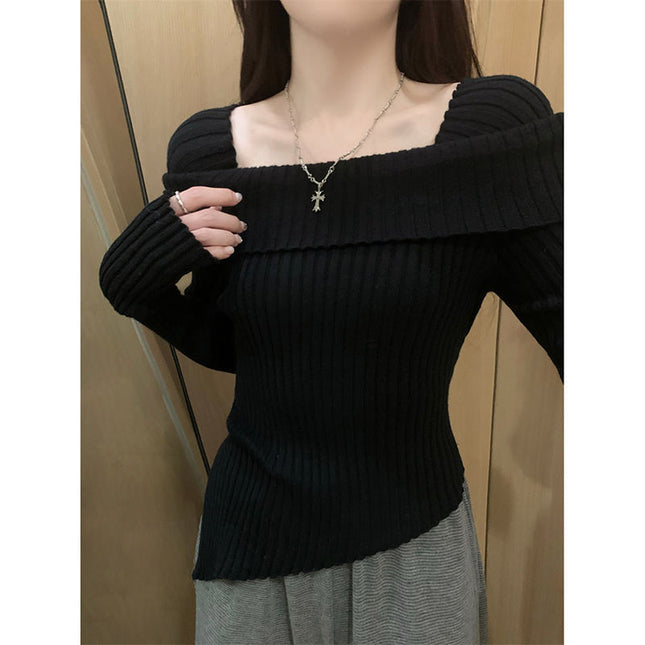 Irregular Off-shoulder Sweater For Women Autumn And Winter