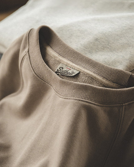 Retro Washed Heavy Looped Fabric Round Neck Sweater