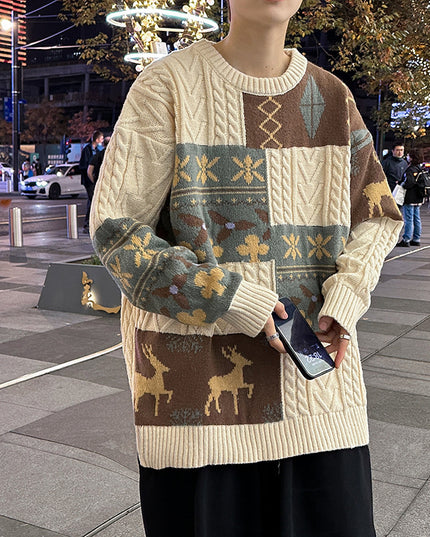 Round Neck Sweater Men's Loose Sweater