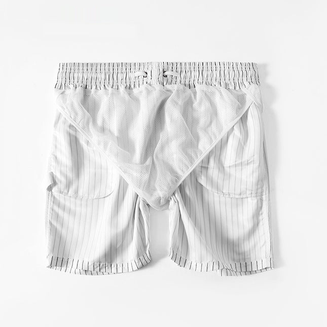 Beach Pants Men's Quick-drying Soakable Loose Plus Size With Lining White