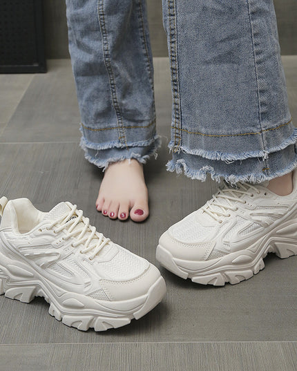 Women's Thick Bottom Breathable White Shoes