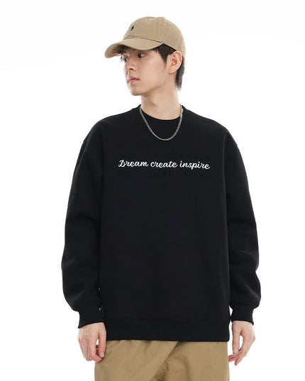 Three-dimensional Steel Printed Round Neck Loose All-match Casual Pullover Sweater