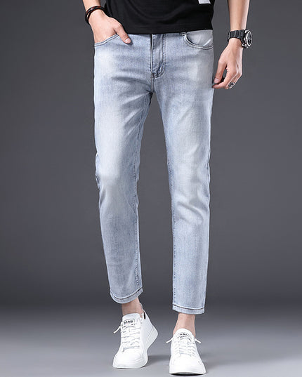 Jeans Men's Summer Thin Fit Straight Sleeve