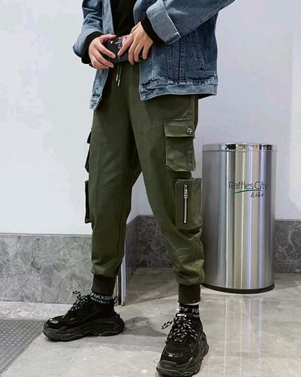 Overalls, men's tide brand, loose feet, national tide, leisure port wind