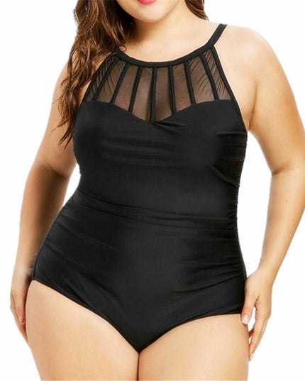 Plus size hot spring one-piece swimsuit