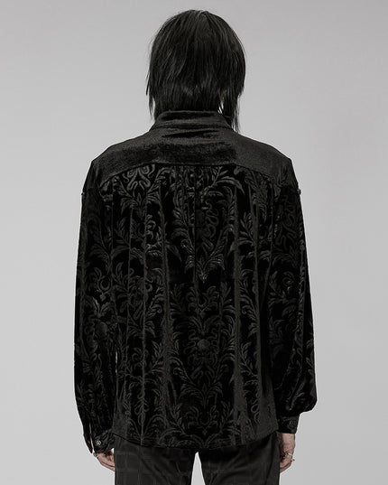Gothic Court College Style Velvet Men's Shirt