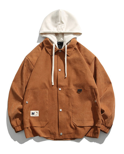 Jacket Hooded Fake Two Pieces Loose Casual Shell Jacket