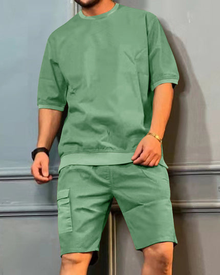 Men's Workwear Multi-pocket Shorts Tracksuit