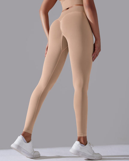 Women's Seamless Knitted Solid Color High Waist Tight Pants