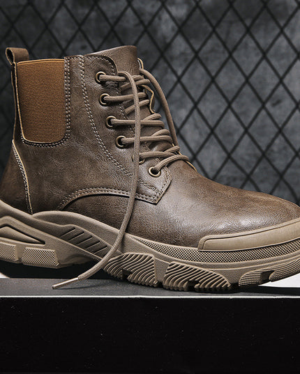All-match Martin Boots Solid Color Casual Men's Shoes Black New