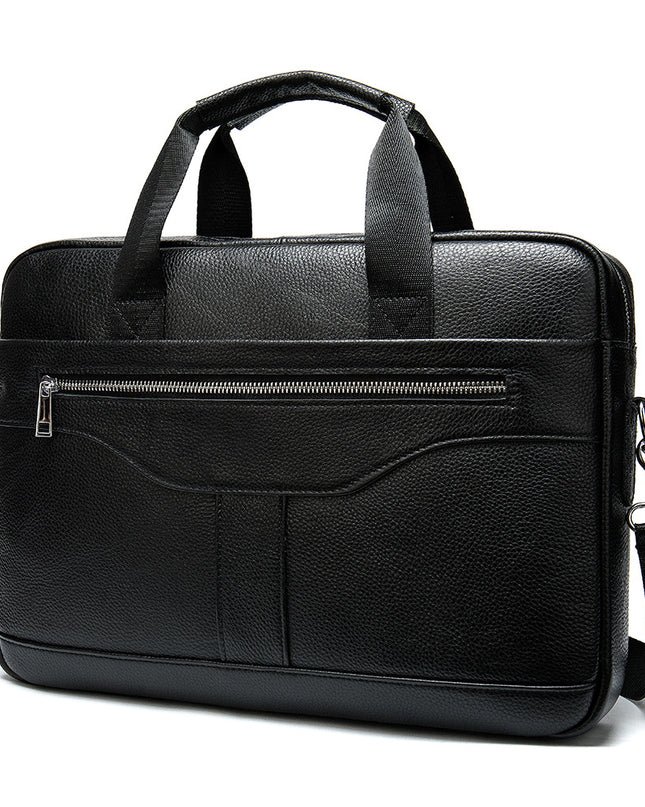 Vintage Business Office Handbag Men's Real-leather Bag Briefcase