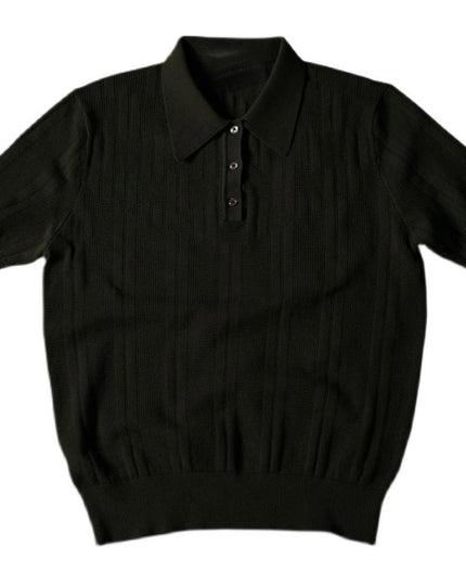 Men's Short-sleeved Lapel Knitted Polo Shirt