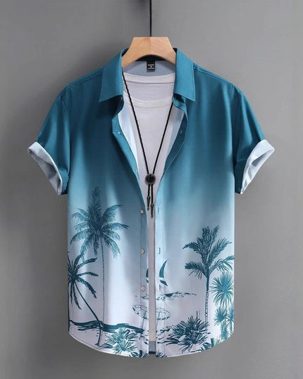 Men's Shirt Hot Sale In Hot-selling Floral-print Hawaiian Beach Degrees