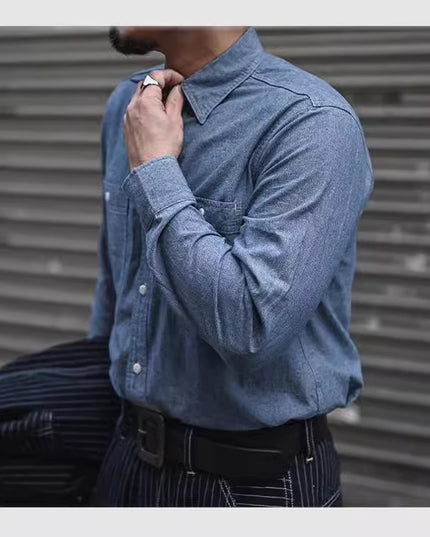 Double Patch Pocket Youth Cloth Long-sleeved Shirt