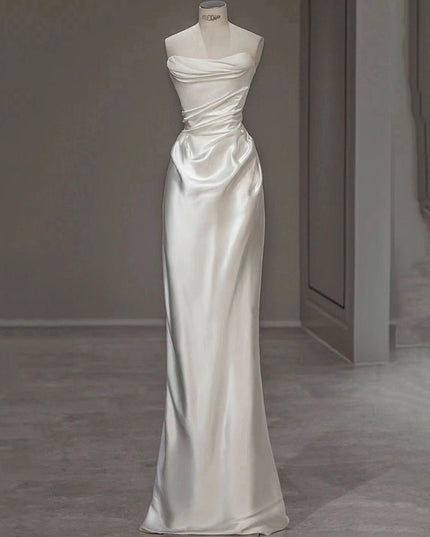 Satin Light Wedding Dress French White