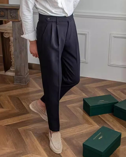 Casual Men's Paris Buckle Straight Business Small Naples Non-ironing All-match Suit Pants