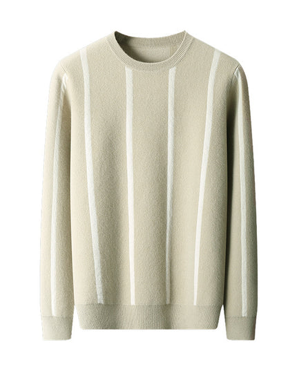 Men's Round Neck Autumn And Winter Thickening Knitted Sweater Loose Casual Wool Tops