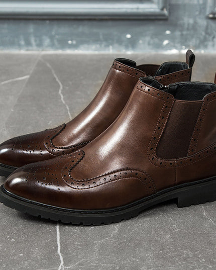 Pointed Toe Business Plus Size Men's Boots Ankle Boots Leather Boots Trend