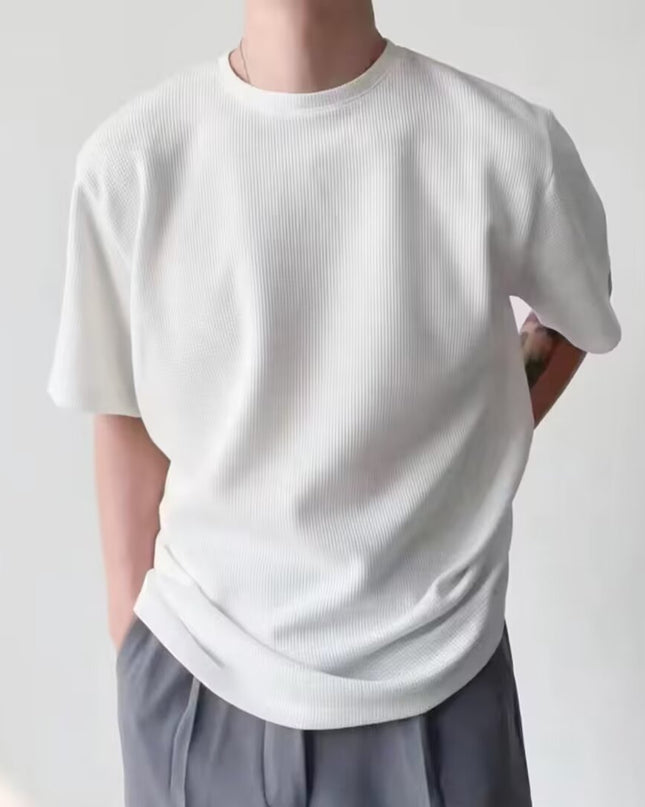 Waffle Men's Casual Half-sleeve Summer Wear