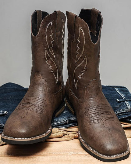 Retro Autumn And Winter Western Cowboy Worker Boot