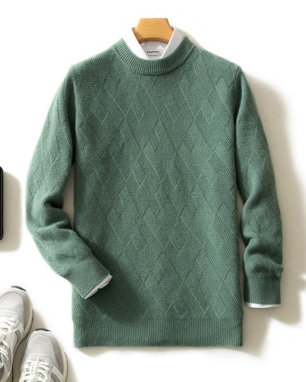 Thick Round Neck Men's Cashmere Sweater