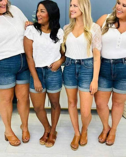 European And American Jeans Plus Size Women's Shorts