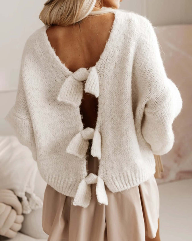 Bow Tie Women's Knitwear European And American Sweater