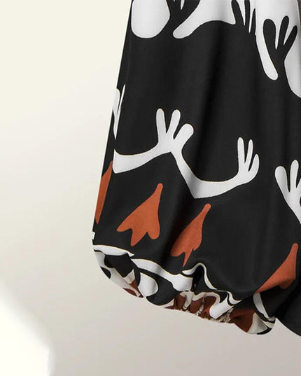 Women's Clothing Fashion Color Contrast Printed Casual Two-piece Suit