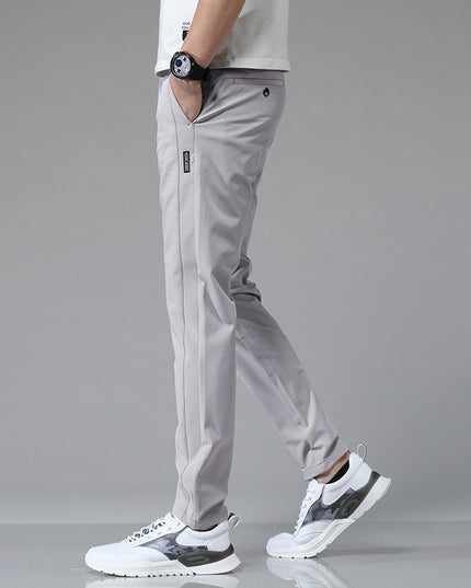 Summer Thin Ice Silk Men's Simple Smooth Stretch Casual Pants