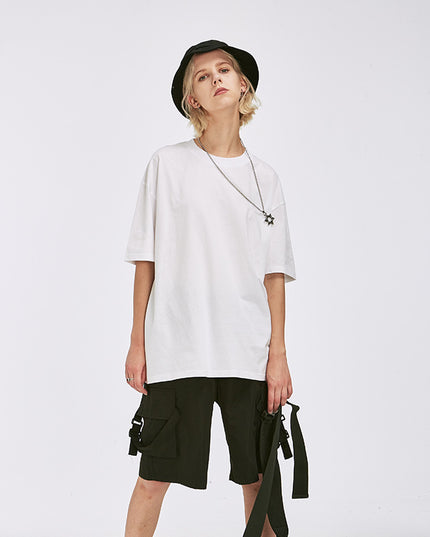 Heavy Cotton T-shirt Plus Size Round Neck Bottoming Shirt Thickened 240g