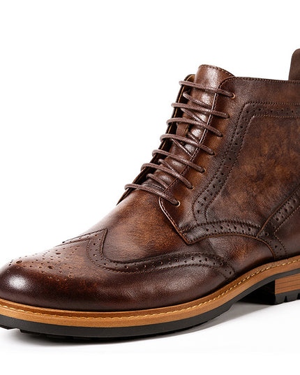 Casual Men's Leather Round Toe Martin Boots