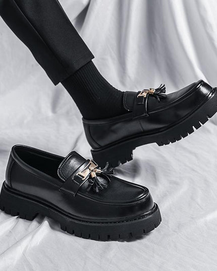 Men's Shoes British Style Black Leather Shoes