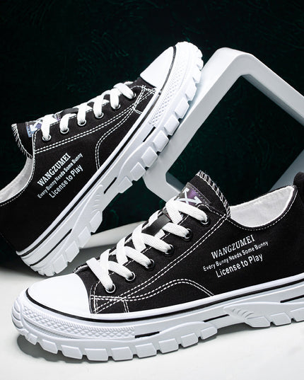 Summer New Lightweight Breathable Low Top Board Shoes Fashion Canvas Shoes Korean Style Trendy Hong Kong Style Casual Men's Shoes