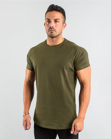 Men's Sports Solid Color Fitness Slim Long Sleeve And Short Sleeve T-shirt