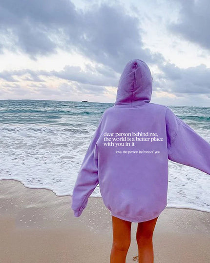 Every Thing Will Be Okay Creative Letter Hoody Female Casual Pocket Hoodie Fashion Loose Clothes Warm Comfortable Pullover