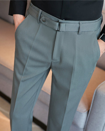 Belt Non-ironing High-grade Casual Trousers