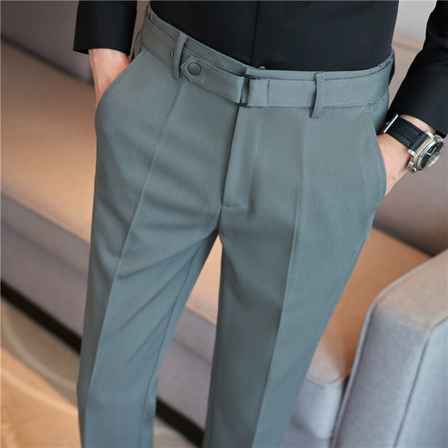 Belt Non-ironing High-grade Casual Trousers