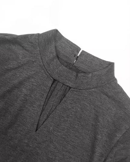 Small Turtleneck Long Sleeve Jumpsuit Knitted Casual Pants Straight