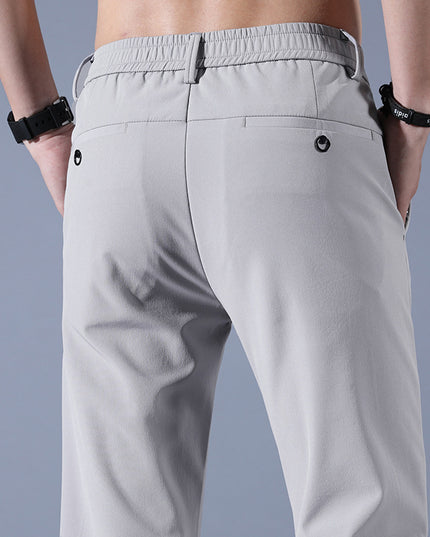 Summer Thin Ice Silk Men's Simple Smooth Stretch Casual Pants